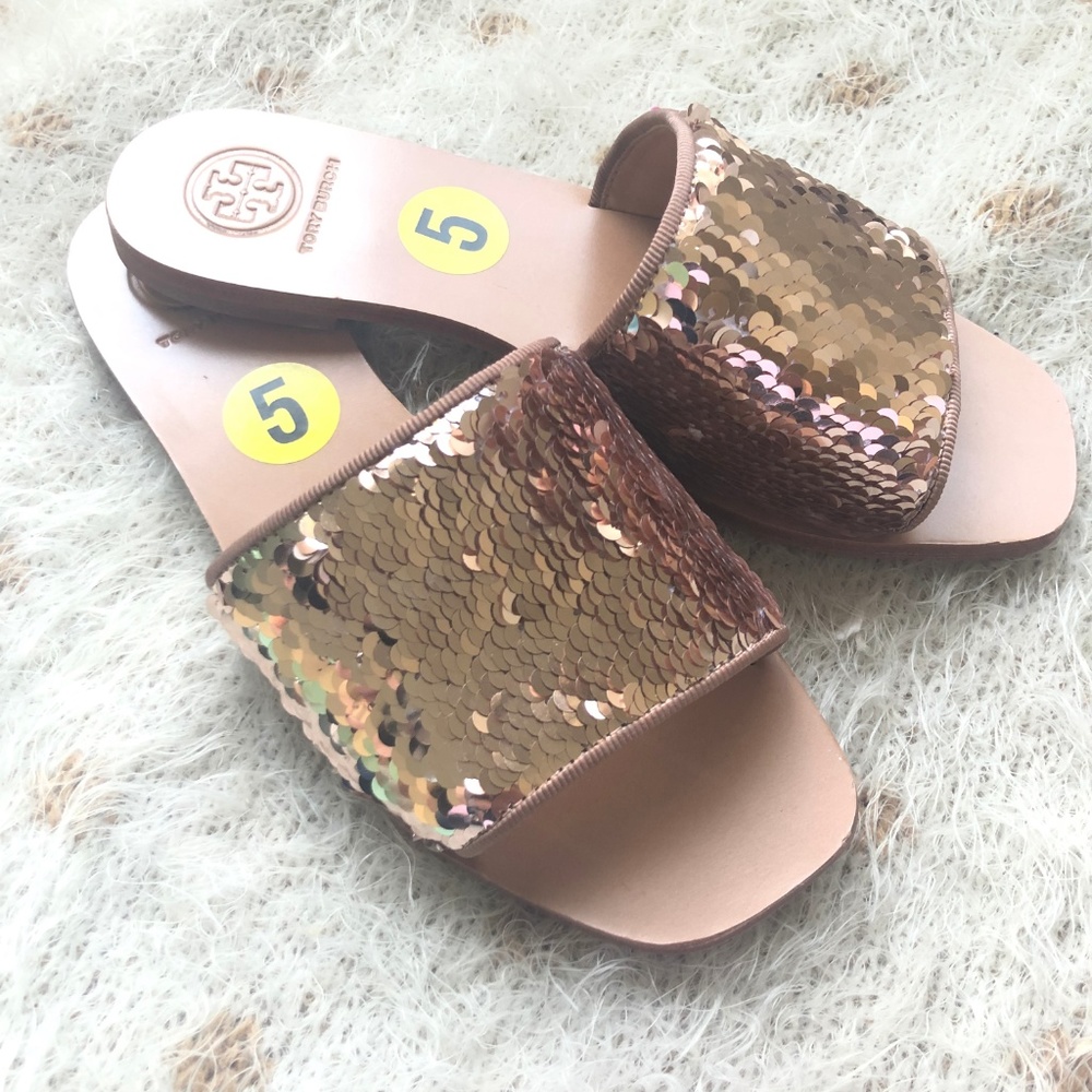 Tory Burch Carter Reversible Sequin Slide Sandals - Picture 6 of 8